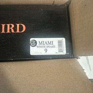 Freebird Miami wedges sandals in white snake . NIB